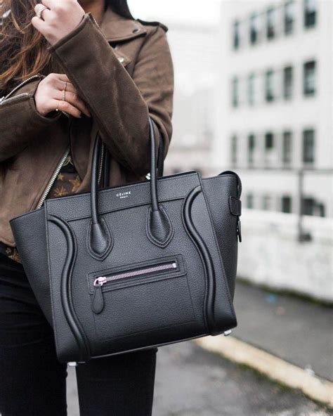 celine luggage micro black silver|Celine mini luggage tote bag.